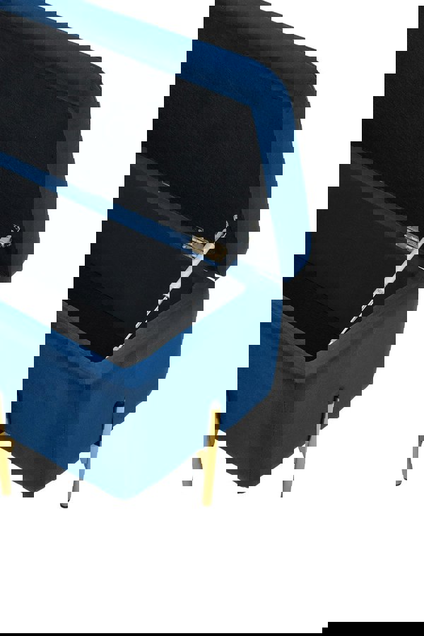 Living and Home Blue Flannel Upholstered Storage Bench