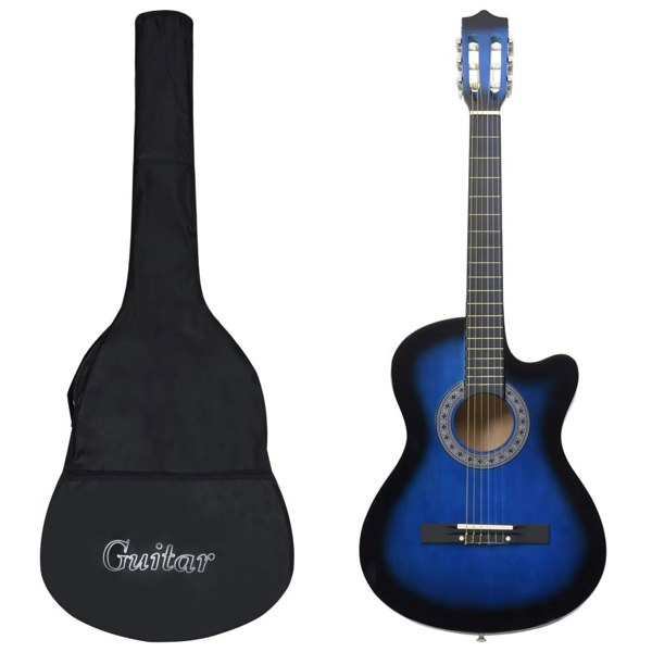 Berkfield 12 Piece Western Classical Guitar Set with 6 Strings Blue 38