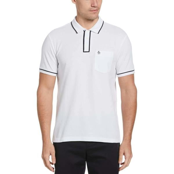 Original Penguin Mens Earl Cotton Pique Polo Shirt - White - 