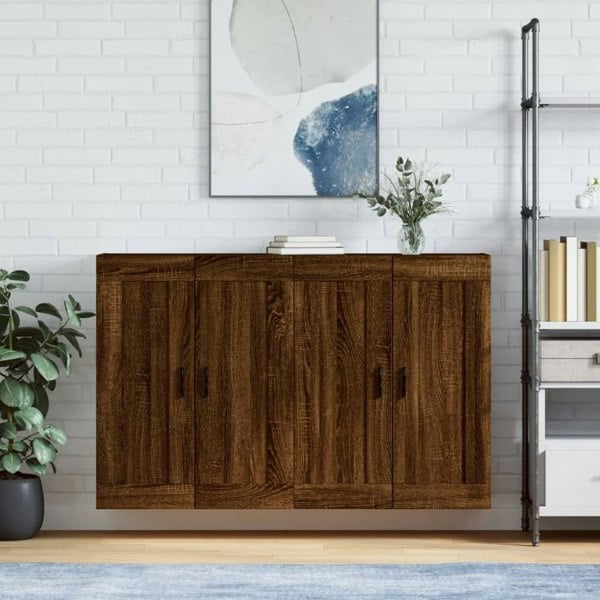 Berkfield Wall Mounted Cabinets 2 pcs Brown Oak Engineered Wood