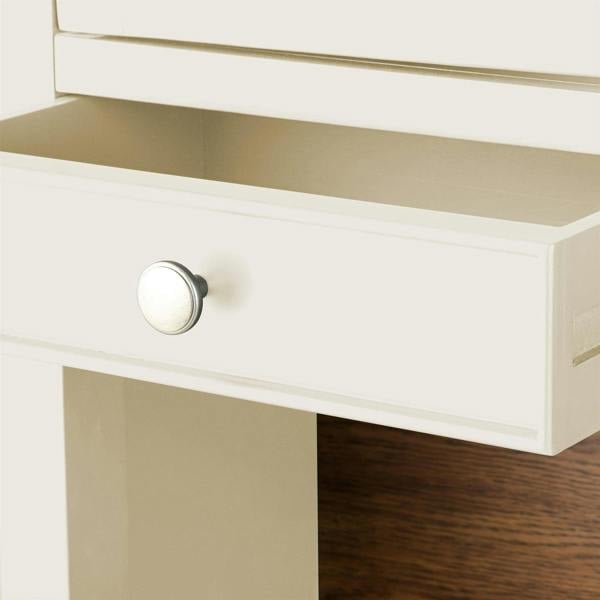 Statement Furniture Queensbury Large Triple Dresser, Three Door Display Cabinet with Oak Top