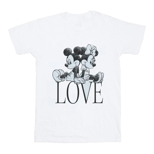 Disney Mens Mickey And Minnie Mouse Love T-Shirt - White