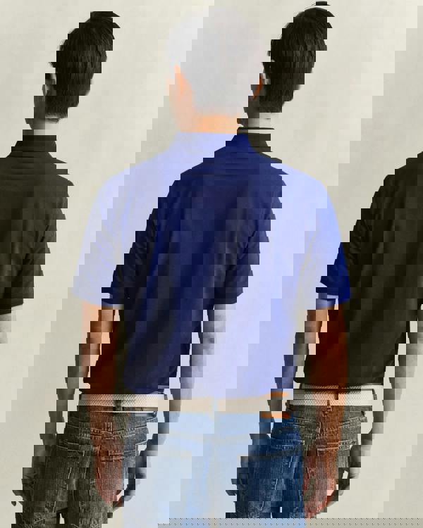 GANT Regular Fit Short Sleeve Contrast Pique Rugger - 432 Rich Navy