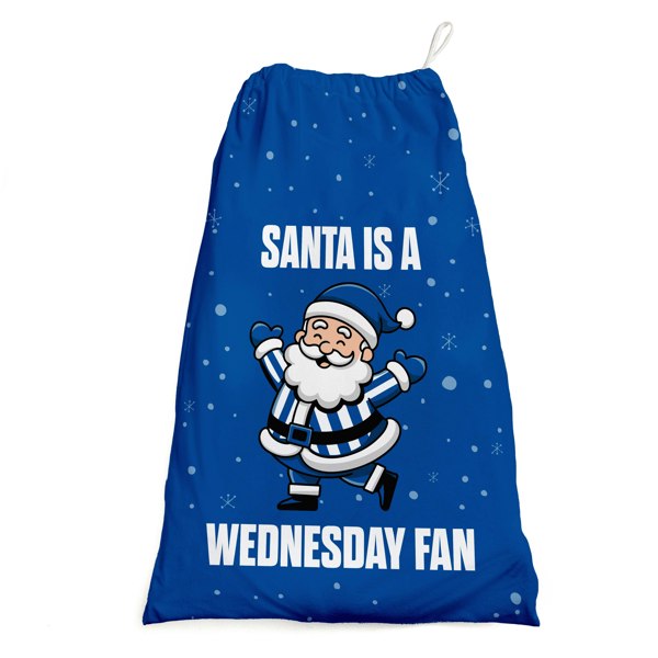 BritishmadeGifts Santa is a Wednesday Fan - Football Fan Santa Sack