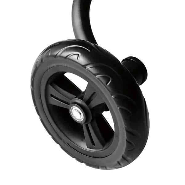 Black EVA tricycle wheel with five-spoke rim and treaded tire