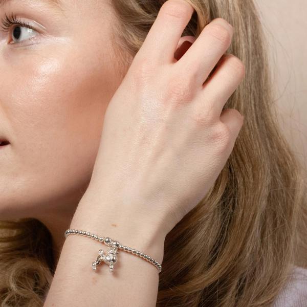 Mylee London Poodle Silver Ball Bead Bracelet - Personalised