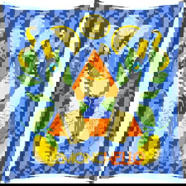 Furn Limoncello Abstract Outdoor Cushion Cover - Blue