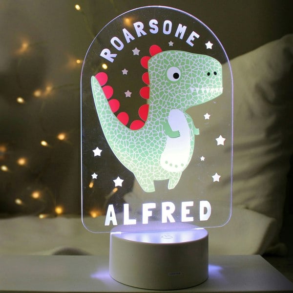 Personalised Memento Company Personalised Roarsome Dinosaur LED Colour Changing Night Light