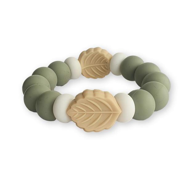 Chewies & More Chewies&more - Silicone Teething Bangle - Cool Leaf