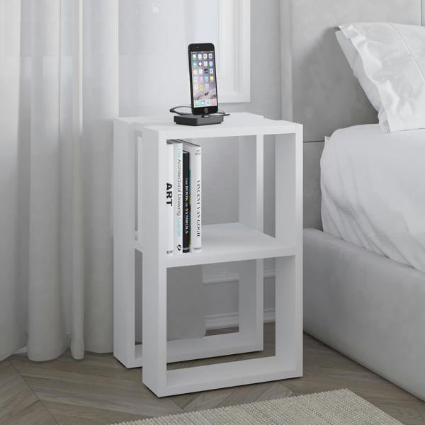 Decortie Lonie Modern Bedside Table Nightstand with Storage Width 34cm