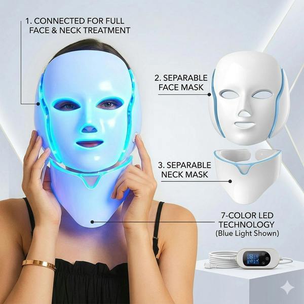 Dragodirect LED Face Neck Mask Skin Rejuvenation Anti-Wrinkle Acne