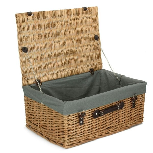 55cm Buff Picnic Basket with Lining