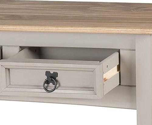 Modcraft Grey Solid Pine Sideboard – 3-Drawer Rustic Cabinet