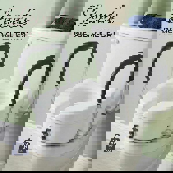 Levede Raised Toilet Seat 12cm Riser with Adjustable Arms for Elderly Disabled