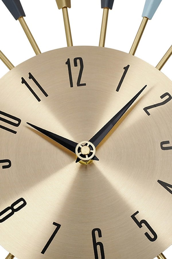 Living and Home Metal Starburst Decorative Wall Clock