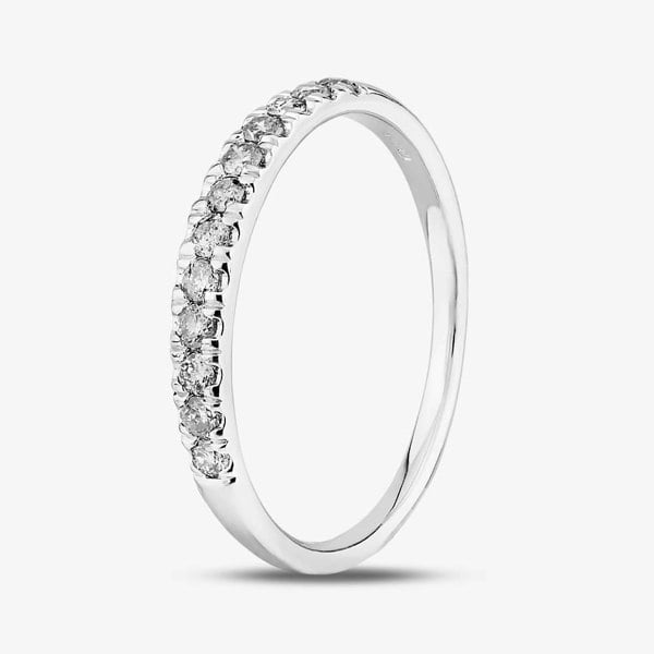 T. H. Baker 9ct White Gold 0.25ct Diamond Pavé Set Half Eternity Ring TH014833R