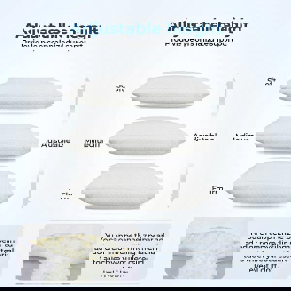 Lavio Side Sleeper Pillow Shreded Memory Foam Adjustable Comfort Bounce Back