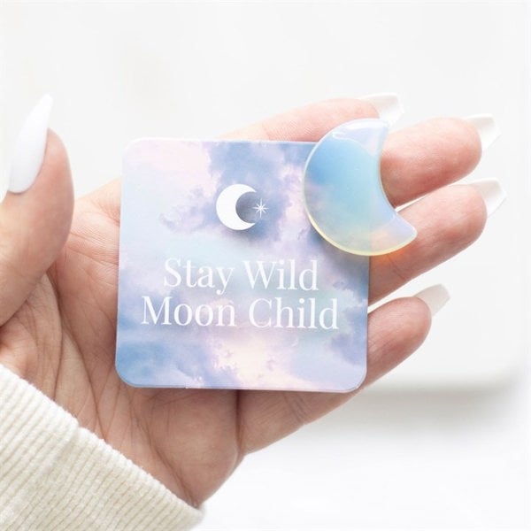 Serano Stay Wild Opalite Crystal Moon in a Bag