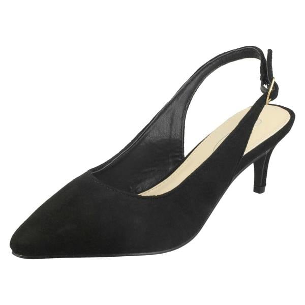 Spot On Ladies Spot On Mid Heel Slingback Court Shoes