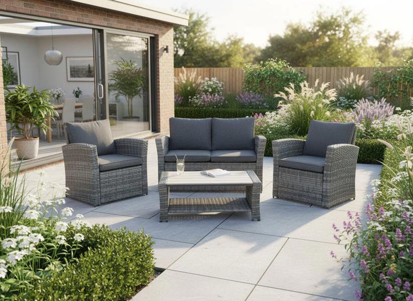 The Wilmslow 4 Seat Rattan Sofa Lounge Set - Madefor.Living