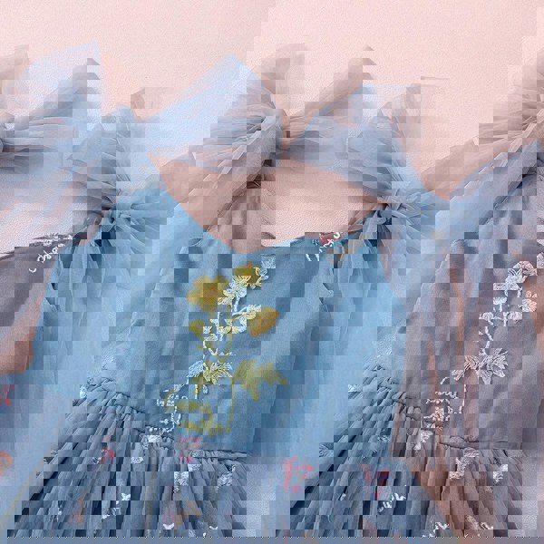 dusty blue pretty girls dress