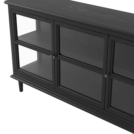 Wyld Haus Honley Black Wood 3 Glass Door Sideboard