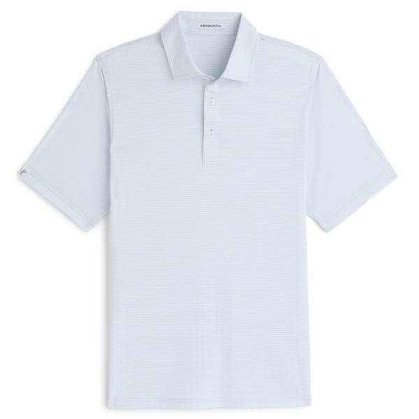 Micro Stripe Brunch Polo Driver in Cloud / White
