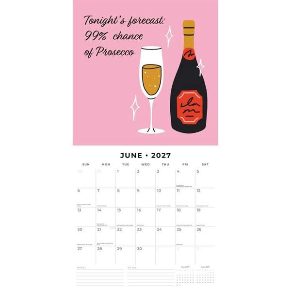 Prosecco Time Calendar 2027, Wall Calendars, Month To View, Lifestyle, Gift