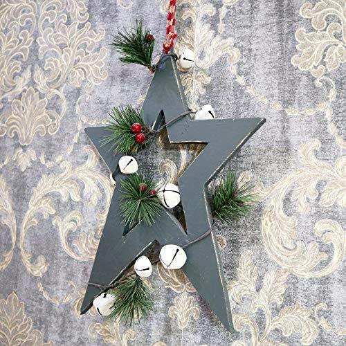 36cm Wooden Hanging Star Decoration in Green for Christmas Home and Seasonal Displays image 6