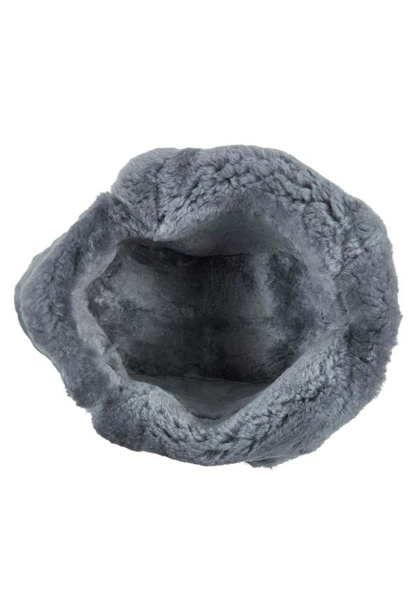 Infinity Leather Mens Grey RAF Aviator Suede Sheepskin B-55 Trapper Hat Winter Warm Leather Navigator Hat
