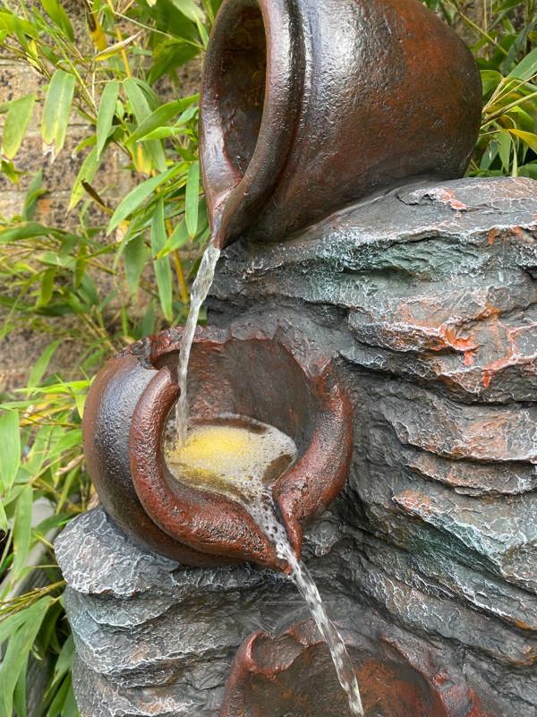 Tranquillity Water Features Mini 4 Pots on Stone Traditional Water Feature