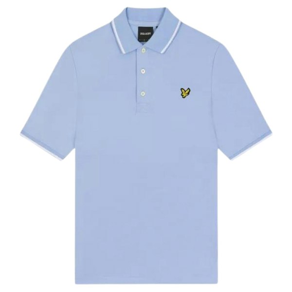 Lyle & Scott Brand Chest Logo Light Blue Polo Shirt M