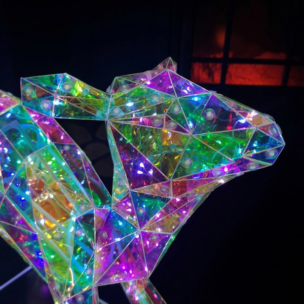 Samuel Alexander 40cm Light up Standing Iridescent DreamLights Christmas Fawn with 100 White LEDs
