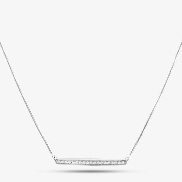 T. H. Baker Silver & Cubic Zirconia Bar Necklace 2THB018504