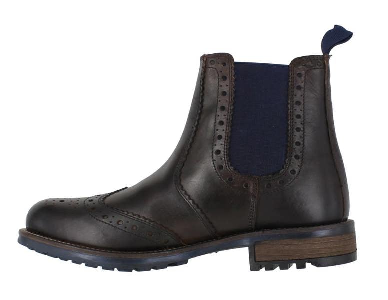 Catesby Mens Pull On Ankle Dealer Chelsea Brogue Wingtip Boots