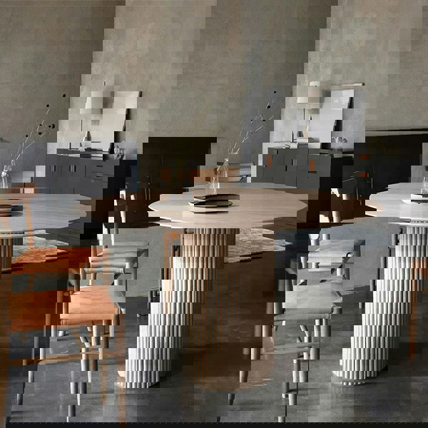 Weilai Concept Ivar Round Dining Table, Oak Or  Walnut