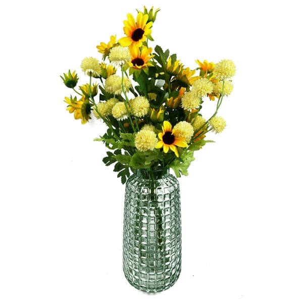 Leaf Pack of 6 x 70cm Artificial Yellow Daisy Flower Spray