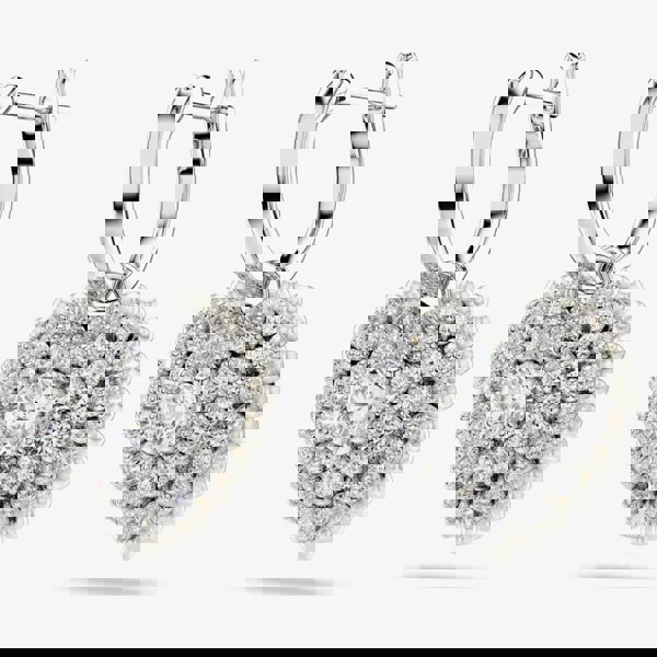 Swarovski Hyperbola Rhodium Plated White Heart Dropper Earrings 5684384