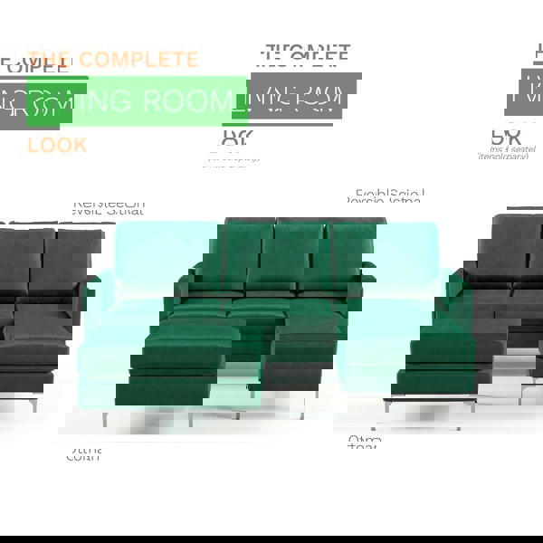 Dorel Home Chapman sectional sofa in velvet green