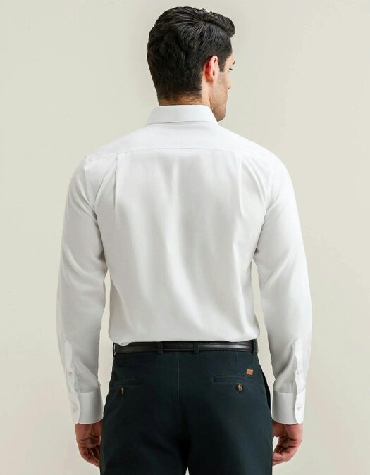 Men's Easy Care White Twill Shirt
