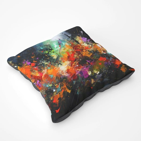 Warren Reed A Vibrant Abstract Painting Floor Cushion