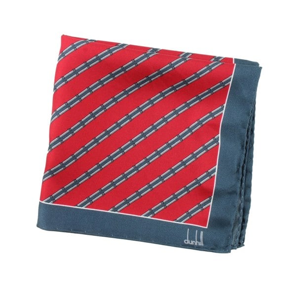 Dunhill mulberry silk pocket square Luxurious silk with a diagonal cylinder pattern