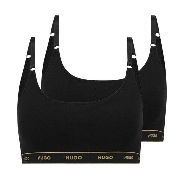 Hugo Womens/Ladies Stripe Sports Bralette (Pack of 2) - Black
