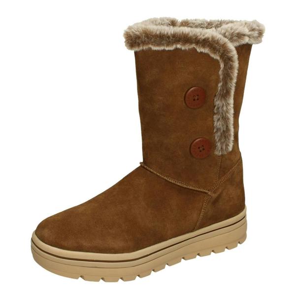 Skechers Ladies Skechers Memory Foam Faux Fur Lined Mid Calf Boots Cool Gal 49864