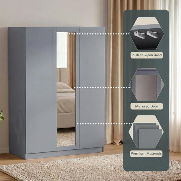 Vida Designs Denver 3 Door Mirrored Wardrobe