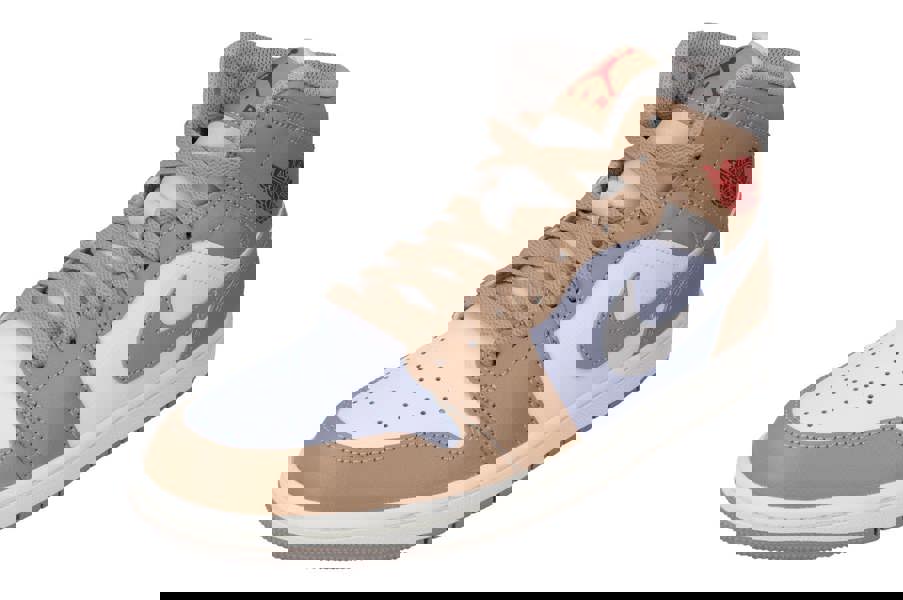 Nike Air Jordan 1 Mid Mens Trainers Dq8426  200 - Hemp Fire Red White 200 - Photo 0