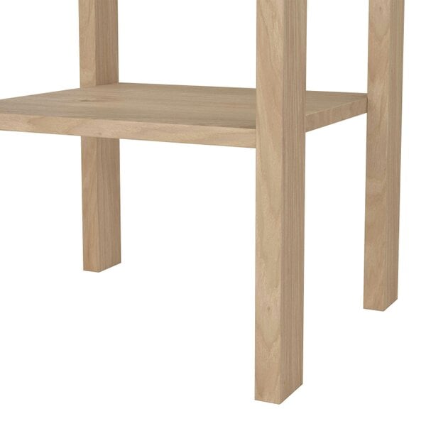 Wyld Haus Wildberry Natural Oak Wood Bedside Table 1 Drawer Leather Handle