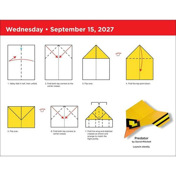 Andrews McMeel Publishing Paper Airplane Desk Calendar 2027, Desk Calendars, Day To View, Art, Gift