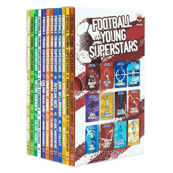 Football Young Superstars 12 Book Set: Jude Bellingham, Marcus Rashford, Phil Foden Saka & more