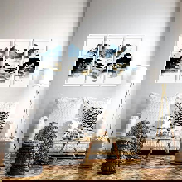 Blue Living Room Wall Art | Set of 3 wall art prints